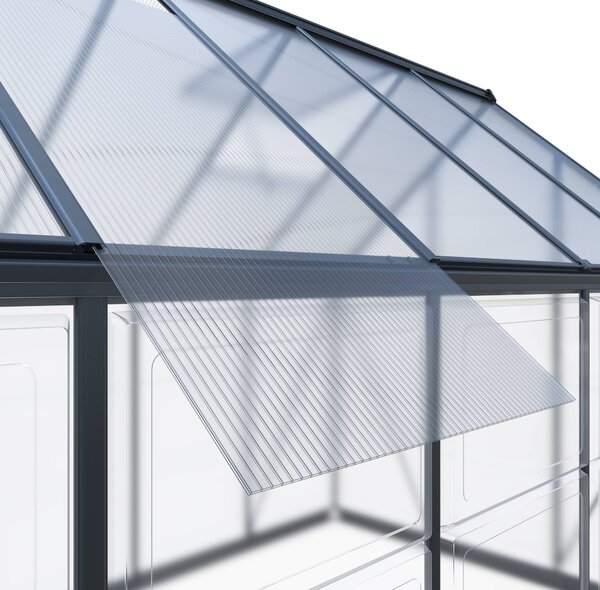 Skleník se základnou BestBerg SH-9B / 9 m² / 480 x 182 x 208 cm / černá