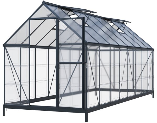 Skleník se základnou BestBerg SH-9B / 9 m² / 480 x 182 x 208 cm / černá