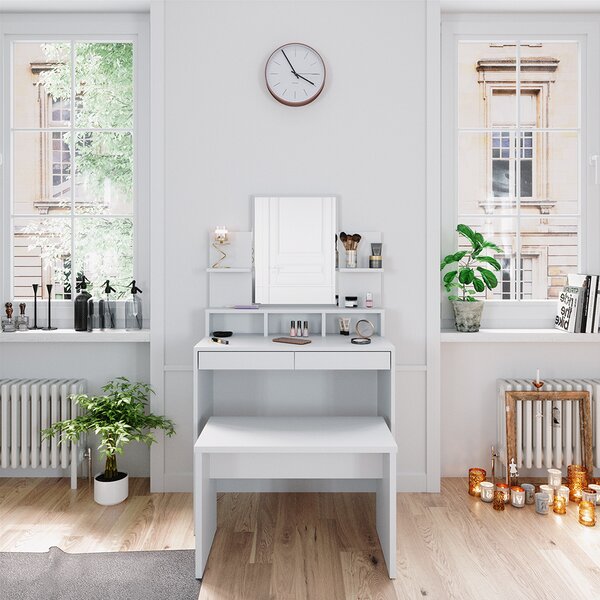 Toaletní stolek Vicco Ania Bílá 80 cm s lavicí, Model 36385