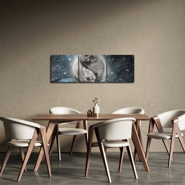 Obraz - Vesmírná rovnováha (s hodinami) (90x30 cm)