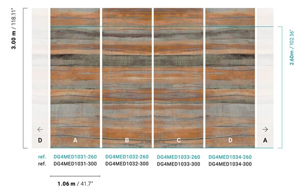 Vliesová fototapeta na zeď, pruhy, DG4MED1033-260, Wall Designs IV, Khroma by Masureel