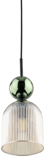 Lustr na lanku SOPHIA 1xE14/10W/230V černá/zelená/kouřová béžová