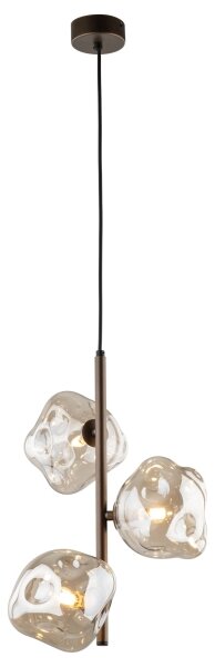 Lustr na lanku LAVA 3xG9/8W/230V bronzová/kouřová béžová