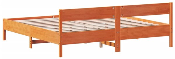 Postel bez matrace voskově hnědá 180 x 200 cm masivní borovice 3216214