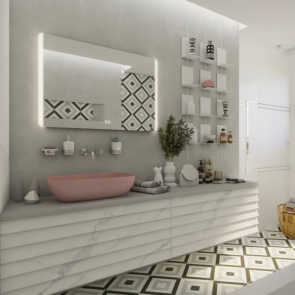 Nimco LED zrcadlo 21W, 80x70 cm se dvěma dotykovými senzory