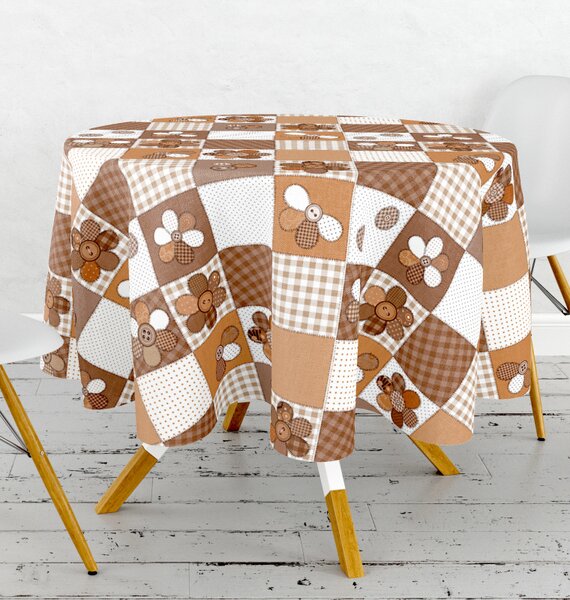 Ubrus PVC kulatý FL-1763-04 - Knoflíkový podzim (různé velikosti)