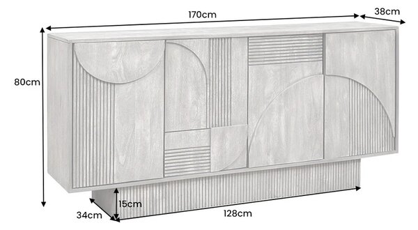 Komoda ART DECO GREY 170 CM masiv mango Nábytek | Úložné prostory | Komody | Nízké
