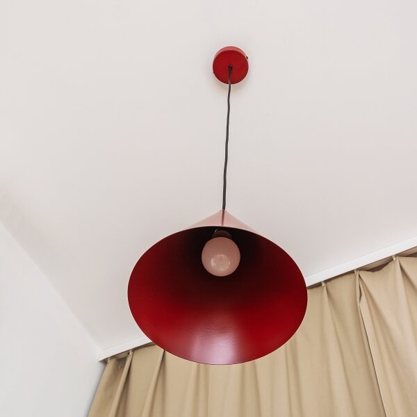Lustr na lanku ETNA II 1xE27/15W/230V pr. 25 cm červená