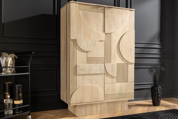 Barová skříň ART DECO WHITE 140 CM masiv mango Nábytek | Úložné prostory | Vinotéky a bary