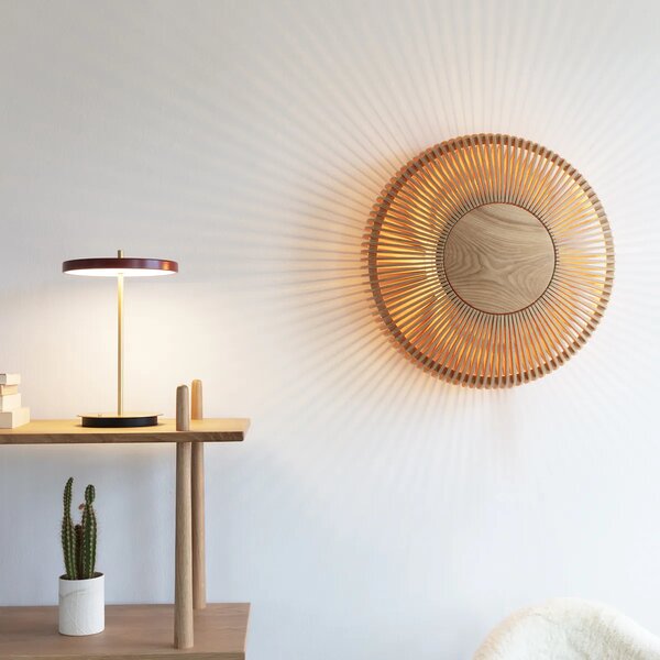 Umage Nástěnné dřevěné svítidlo CLAVA UP, 1xE27, Ø 49 cm Barva: Tmavý dub