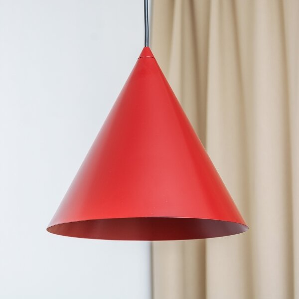 Lustr na lanku ETNA II 1xE27/15W/230V pr. 25 cm červená