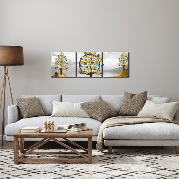 Obraz - Rozkvět (s hodinami) (90x30 cm)