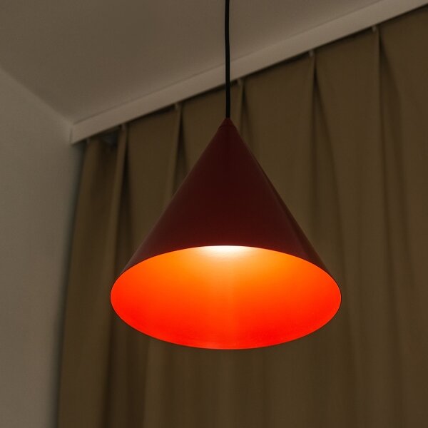 Lustr na lanku ETNA II 1xE27/15W/230V pr. 25 cm červená