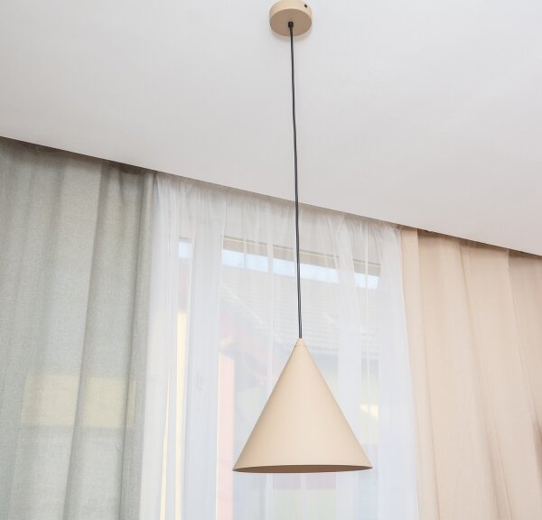 Lustr na lanku ETNA II 1xE27/15W/230V pr. 25 cm béžová