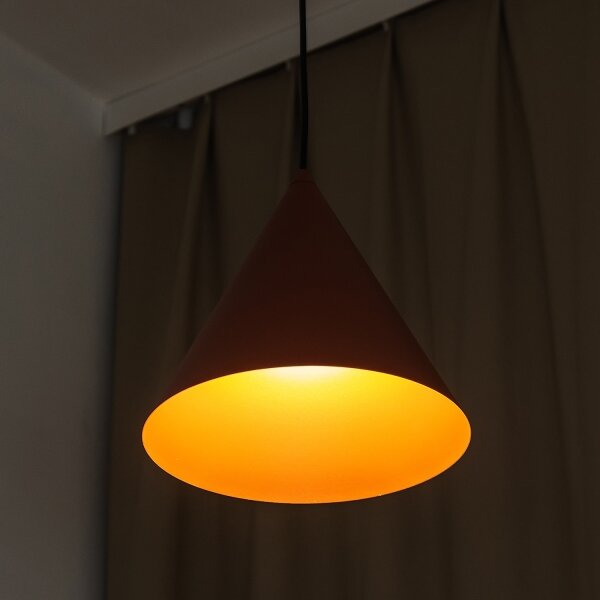 Lustr na lanku ETNA II 1xE27/15W/230V pr. 25 cm oranžová