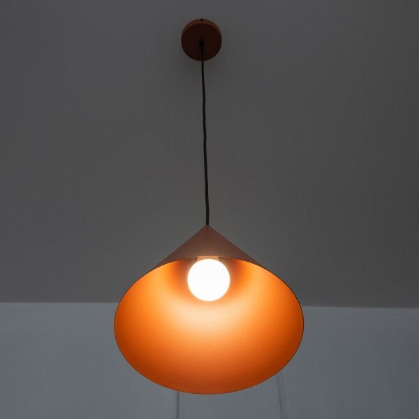 Lustr na lanku ETNA II 1xE27/15W/230V pr. 25 cm oranžová
