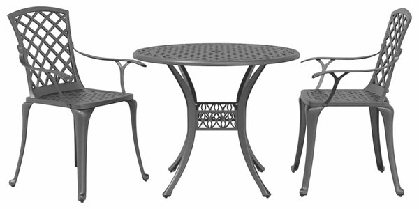 3dílný bistro set černý litý hliník 3216331