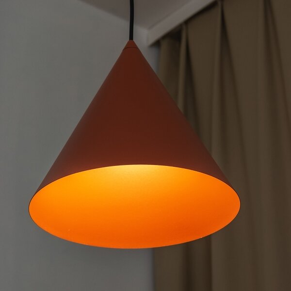 Lustr na lanku ETNA II 1xE27/15W/230V pr. 25 cm oranžová