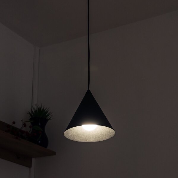 Lustr na lanku ETNA II 1xE27/15W/230V pr. 18,5 cm černá