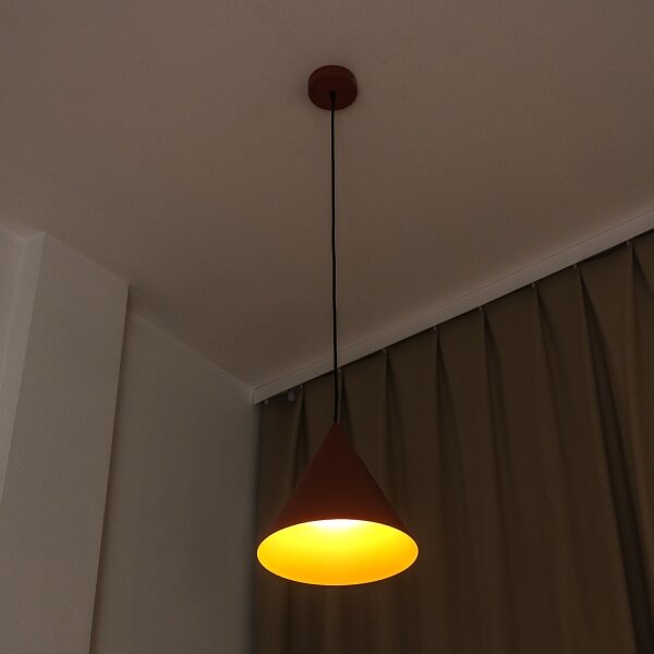 Lustr na lanku ETNA II 1xE27/15W/230V pr. 25 cm oranžová