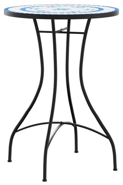 Mozaikový bistro set modrý a bílý železo a keramika 3216353