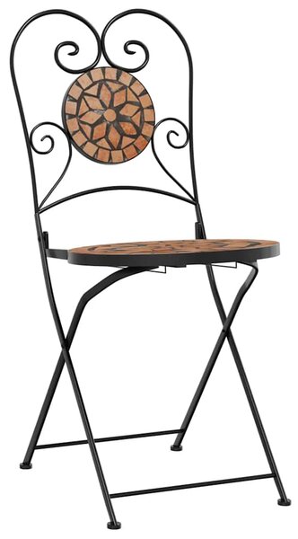 Mozaikový bistro set terakotový železo a keramika 3216352