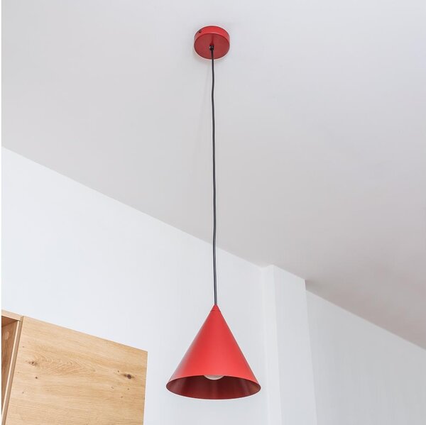 Lustr na lanku ETNA II 1xE27/15W/230V pr. 18,5 cm červená