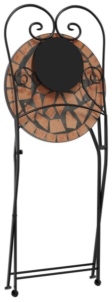 Mozaikový bistro set terakotový železo a keramika 3216352