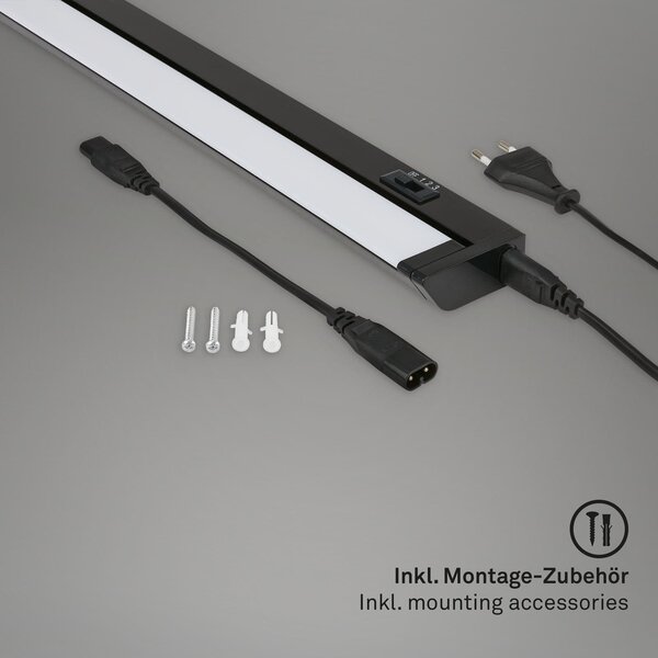 BRILO 2224-015 LED skříňkové svítidlo 54,5 cm 6W 800lm černá - BRILO