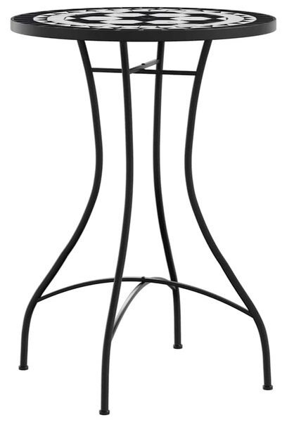 Mozaikový bistro set černý a bílý železo a keramika 3216354