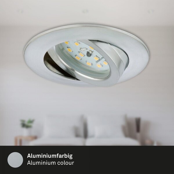BRI 7209-039 3ks sada LED vestavné svítidlo, pr. 8,2 cm, 5 W, hliník - BRILONER