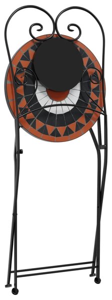 Mozaikový bistro set terakotový a bílý železo a keramika 3216355