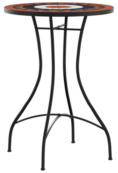 Mozaikový bistro set terakotový a bílý železo a keramika 3216355