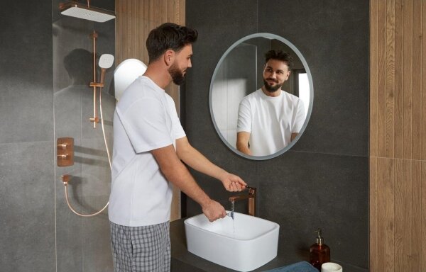 KFA Armatura 5759-301-34 - Sprchová sada s term. podom. baterií MALAGA rose gold