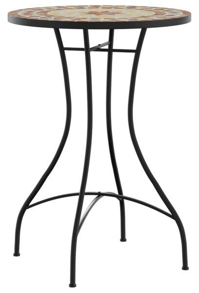 Mozaikový bistro set terakotový a bílý železo a keramika 3216356