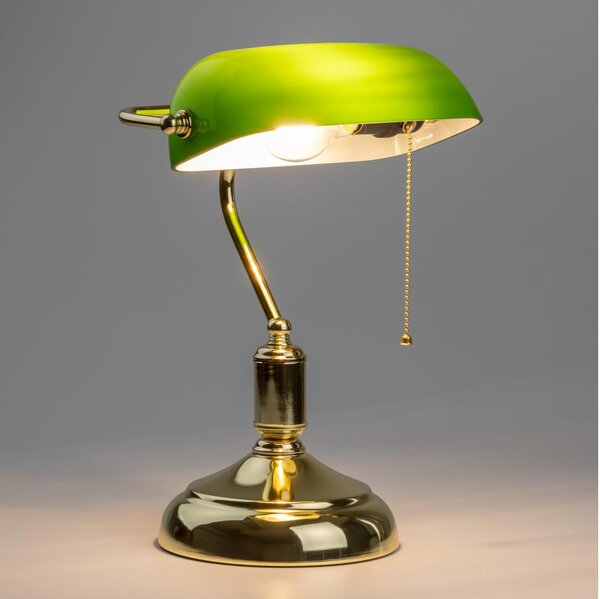 Brilagi - Stolní lampa BANK OFFICE 1xE27/60W/230V zlatá/zelená