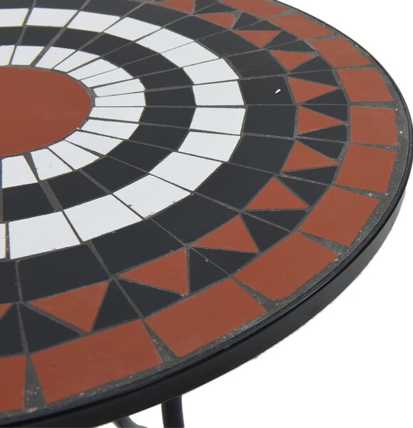 Mozaikový bistro set terakotový a bílý železo a keramika 3216355