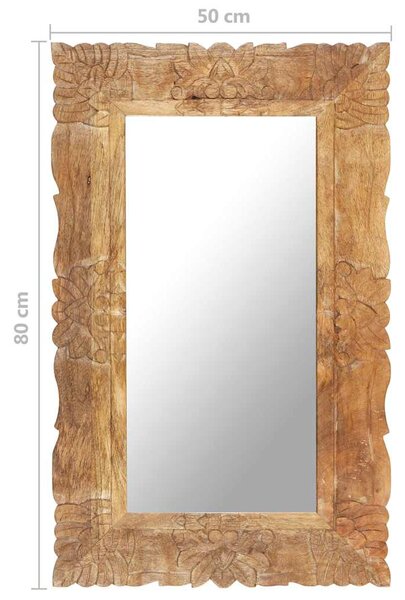 Zrcadlo 80 x 50 cm masivní mangovníkové dřevo 321636