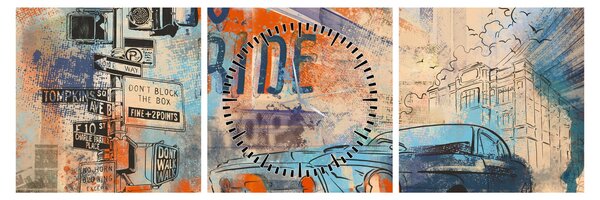 Obraz - Zrozen k jízdě (s hodinami) (90x30 cm)