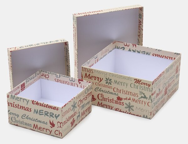 Sinsay - Vánoční dárkové krabice s potiskem „Merry Christmas“ 2 pack - vícebarevná
