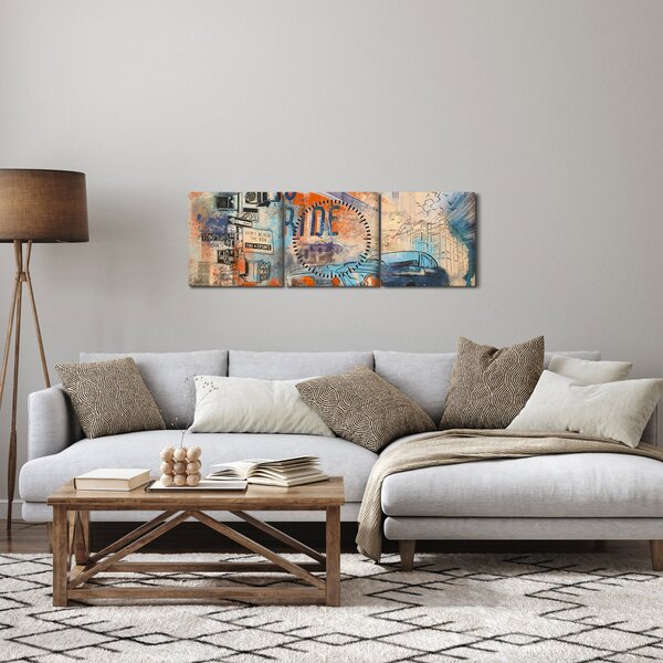Obraz - Zrozen k jízdě (s hodinami) (90x30 cm)