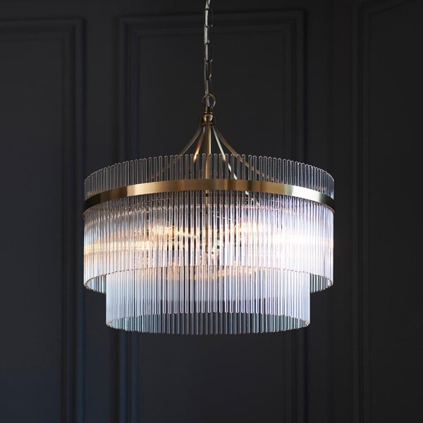 Endon 99166 - Lustr na řetězu MARIETTA 5xE14/7W/230V mosaz/čirá