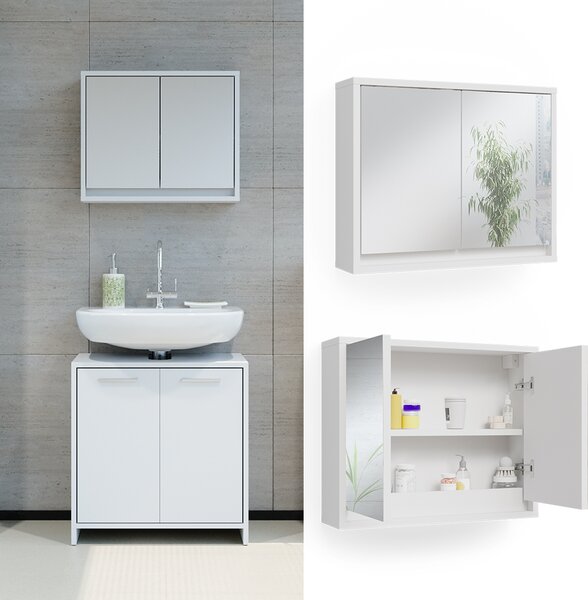 Koupelnová zrcadlová skříňka Vicco Mila Bílá 55 x 45 cm, Model 37571