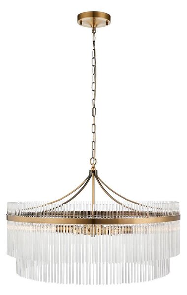 Endon 112574 - Lustr na řetězu MARIETTA GRAND 7xE14/7W/230V mosaz/čirá