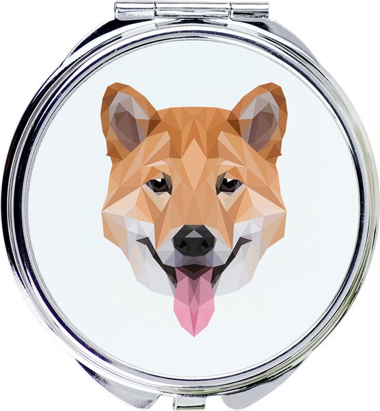 Shiba Inu – Zrcadlo od značky Art-Dog s potiskem fotografie a geometrických vzorů