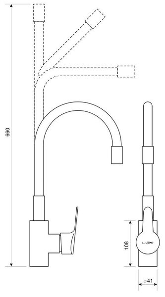 Stamar | Kuchyňská skříňka s dřezem, 2 přihrádky, dub zlatý, 80 cm, flexibilní černá baterie, sifon