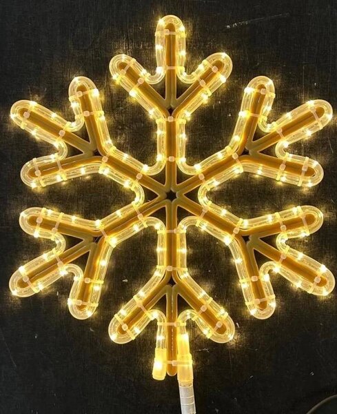 DECOLED Easy Fix 2D LED světelná vločka XXI, Ø 50 cm, teple bílá, závěsný, 3D tisk