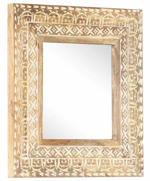 Ručně vyřezávané zrcadlo 50 x 50 x 2,6 cm masivní mangovník 321644