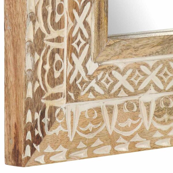 Ručně vyřezávané zrcadlo 50 x 50 x 2,6 cm masivní mangovník 321644