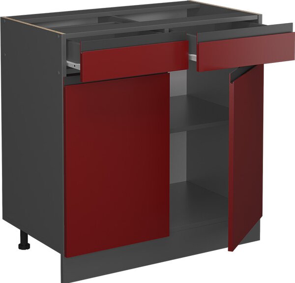 Spodní skříňka kuchyňské linky Vicco R-Line Červená 80 cm Tvar J, bez pracovní desky, Model 39724